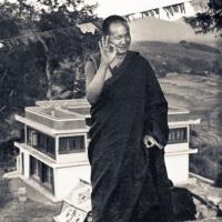 (15214_ng-3.psd) Lama Yeshe on the hill above Kopan Monastery, Nepal, 1972.