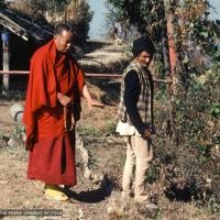 (15221_sl-3.jpg) Lama Yeshe and Chowkidhar, ca1978. Chowkidhar was elderly Nepalese man and devout Hindu who lived with his wife in a mud hut at the foot of Kopan Hill, Kopan Monastery. They owned one cow. Everyone called him Chowkidhar, the Nepali word for “caretaker.” Chowkidhar became Lama Yeshe’s life-long friend.