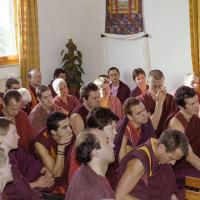 Click to view in our Image Gallery (15236_ng.tif) Lama Yeshe addressing western monks and nuns at Istituto Lama Tsongkhapa, Italy, 1983. Photos donated by Merry Colony.