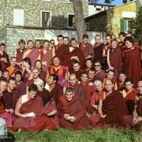 (15237_ng.tif) Lama Yeshe addressing western monks and nuns at Istituto Lama Tsongkhapa, Italy, 1983. Photos donated by Merry Colony.