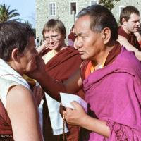 (15239_ng.tif) Lama Yeshe addressing western monks and nuns at Istituto Lama Tsongkhapa, Italy, 1983. Photos donated by Merry Colony.