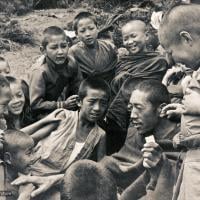 (15837_pr.psd) Lama Pasang with the Mount Everest Center students, Lawudo Retreat Center, Nepal, 1974.