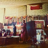 (15841_pr.psd) Nick Ribush, Lama Zopa Rinpoche's assistant for the Seventh Kopan Course, giving an introductory lecture to the new students, Kopan, November 1974.