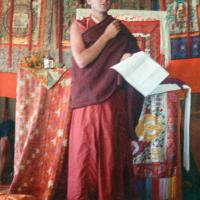 (15855_ng.tif) Nick Ribush, Lama Zopa Rinpoche's assistant for the Seventh Kopan Course, giving an introductory lecture to the new students, Kopan, November 1974.