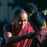 (15862_sl.tif) Lama Yeshe attending the Kalachakra empowerment in Bodhgaya, India, 1974.