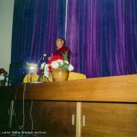 (15975_ng.tif) Lama Yeshe giving a public talk, Adyar Theater, Sydney, Australia, 8th of April, 1975.