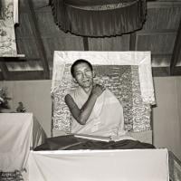 (15978_ng.tif) Lama Zopa teaching, 1975. From the collection of images of Lama Yeshe, Lama Zopa Rinpoche and their students during a month-long course at Chenrezig Institute, Australia.