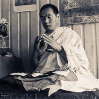 (15998_pr.psd) Lama Yeshe, New Zealand, 1975. This photo is from the two-week course the lamas gave at Waikanae near Wellington. Photo by Ecie Hursthouse.