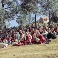 (16705_ng.psd) Group photo at Chenrezig Institute, Australia, 1976. Included in the photo are Charlie Topp, Tony Duff, Jhampa Zangpo (Mark Shaneman), Garrey Foulkes, and Adele Hulse.