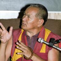 (17120_ng.TIF) Lama Yeshe was invited to Sweden for one week in September 1983. Here at Etnografiska Museet in Stockholm he gave a public teaching on Death, Intermediate State and Rebirth. Photos by Holger Hjorth.