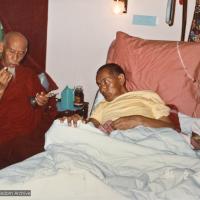 Click to view in our Image Gallery (17362_pr-2.psd) A photo of Zong Rinpoche and Lama Yeshe shortly before Lama's death, California, 1984. Photo by Lama Zopa Rinpoche.