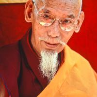 Click to view in our Image Gallery (17498_sl.jpg) Zong Rinpoche at the cremation of Lama Yeshe at Vajrapani Institute, California in March of 1984. Photo by Ricardo de Aratanha.