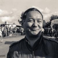 (17563_ng-3.psd) Lama Yeshe, Atisha Open Day in Sandhurst Town, Atisha Centre, Bendigo, Australia, 1981. Ian Green (photographer)