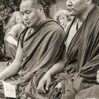 (20945_ng-1.psd) Lama Yeshe and Geshe Tegchok doing puja, Manjushri Institute, England, 1979. Brian Beresford (photographer)