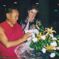 (21636_pr-3.psd) Lama Yeshe with Jacie Keeley, 1982.