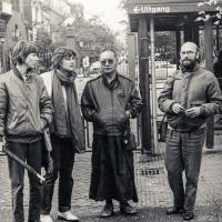 (21899_pr-3.psd) Lama Yeshe with Margot and Jan Paul Kool, and Corine Terstegge, Amsterdam, 1980.