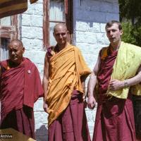 (22414_ng-3.tif) Lama Yeshe, Piero Cerri, Peter Kedge, Tushita Retreat Centre, Dharamsala,  India, 1982.