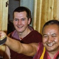 (23289_ng-3.psd) Steve Carlier with Lama Yeshe, Istituto Lama Tzong Khapa, Italy, 1978.