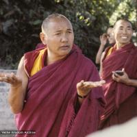 (24665_sl.TIF) Lama Yeshe at Kopan Monastery, Nepal, 1979. Geshe Doga is in the background. Jeff Nye (photographer)