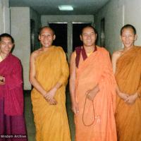 (24791_ng-3.TIF) Lama Zopa Rinpoche, Geshe Tengye, Lama Yeshe, unknown monk, Bangkok, 1975. Nick Ribush (donor)