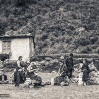 (25191_ng-3.psd) Lama Yeshe and Lama Zopa Rinpoche arrive at Lukla Airport, Solu Kumbhu, Nepal, 1973.