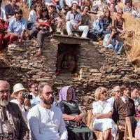 (25325_ng.TIF) The audience at the teaching of H.H. Dalai Lama. In September of 1982, H.H. Dalai Lama visited this retreat center that the lamas had just set up in Bubion, a small town near the Alpujarra mountains near Granada, Spain. At the end of His Holiness teaching he named the center O Sel Ling. Photo by Pablo Giralt de Arquer.