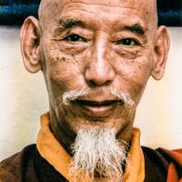 Click to view in our Image Gallery (33283_pr.jpg) Zong Rinpoche at the cremation of Lama Yeshe at Vajrapani Institute, California in March of 1984. Photo by Jeff Nye.