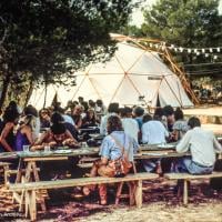 (34573_sl-3.jpg) Students near geodesic dome, Ibiza, 1978.