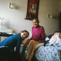 Click to view in our Image Gallery (35647_sl.tif) Lama with Shirley Begley, one of his nurses, in a photo taken shortly before his death, California, 1984. Photo by Lama Zopa Rinpoche.
