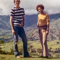 (36768_pr-6.psd) Robbie Solick and Jan Willis, Kopan Monastery, 1972. Jan Willis (donor)