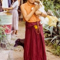 (36774_pr-3.tif) Lama Yeshe and his dog Dolma, Kopan Monastery, 1972. Jan Willis (donor)