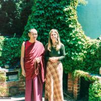 (39279_pr-3.psd) Lama Yeshe and Carol Fields at her house in Berkeley, 1974. Photo by Judy Weitzner.