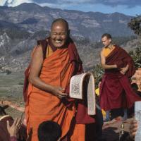 (39377_sl-3.psd) Lama Yeshe and Thubten Pelgye (John Douthitt), Kopan Monastery, 1978.