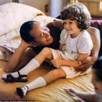 (39383_ud-3.psd) Lama Yeshe and Emily Solick (daughter of Robbie and Randa), 1978. Robbie Solick (photographer)