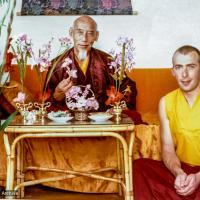 (39384_pr-3.tif) Peter Kedge with Zong Rinpoche, Istituto Lama Tzong Khapa, Italy, 1978. Peter Kedge (donor)