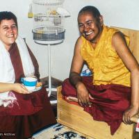 (39479_sl-3.psd) Lama Yeshe with Siliana Bosa, Istituto Lama Tzong Khapa, Italy, 1981.