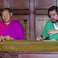 (39519_ng-3.psd) Lama Yeshe with Alberto Vignoli translating, Barcelona, Spain, 1982