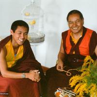 (39547_ng-3.tif) Lama Yeshe With Thubten Sherab, Istituto Lama Tzong Khapa, Pomaia, Italy, 1983.