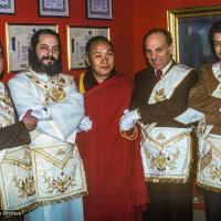 (39550_sl-3.jpg) Lama Yeshe at the Masonic Temple in Trapani, where he accepted a Masonic initiation and posed in white gloves for photos with leading Masons, Trapani, Sicly, Italy, 1983.