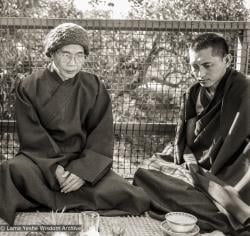 (06061_ng-3.psd) Thich Phuoc Huey with Lama Zopa Rinpoche, Queensland, Australia, 1980.