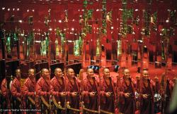 (08312_ng-6.psd) Lama Yeshe reflected in the Casino mirrors, Reno, Nevada, 1980.