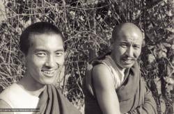 (10261_ng-2.psd) Portrait of Lama Zopa Rinpoche and Geshe Thubten Tashi taken at Kopan Monastery at the end of the first meditation course, Nepal, 1971. Photo by Fred von Allmen.