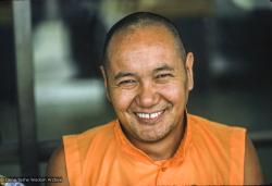 (12670_sl.tif) Lama Yeshe, Lake Arrowhead, 1975. This photo is from a three week retreat the lamas taught at Camp Arrowpines on Lake Arrowhead, east of Los Angeles, USA, 1975. Photo by Carol Royce-Wilder.