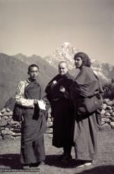 (15080_ng-3.psd) Lama Zopa Rinpoche, Tsultrim Allione and Jean Michael Cerveau, Lawudo, 1970. Photo by Terry Clifford.