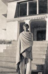 (15145_ng.psd) Peter Kedge, an early student of the Lamas, on the front steps of Kopan, 1972. Peter would later ordain and become a very active member of the Lamas' growing Sangha.