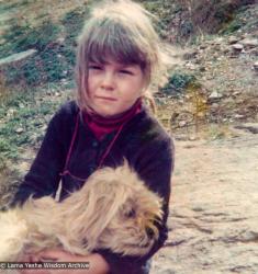 (15210_pr.tif) Zina Rachevsky's daughter Rhea. From photos taken in the spring of 1973 while Zina Rachevsky was on a long retreat at Thubten Choling, monastery of Trulshik Rinpoche in the lower Solu region of Solu Khumbu near Junbesi, Nepal. Zina died while on this retreat in August of 1973.