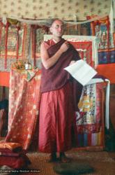 (15855_ng.tif) Nick Ribush, Lama Zopa Rinpoche's assistant for the Seventh Kopan Course, giving an introductory lecture to the new students, Kopan, November 1974.