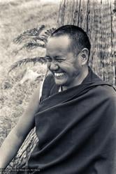 (15959_ng.tif) Portrait of Lama Yeshe, 1975. With the idea of commissioning a statue of Lama Yeshe, Mummy Max (Max Matthews) arranged for a series of shots taken just of his head from every angle, as well as photos of Lama in meditation posture. Photo taken on Saka Dawa (the celebration of Buddha's birth, enlightenment, and death) at Chenrezig Institute, Australia, 1975. Photo donated by Wendy Finster.