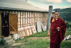 (15992_sl.jpg) Photo of Lama Yeshe during the month-long course at Chenrezig Institute, Australia, 1975.