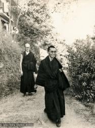 (16381_pr-2.psd) Dieter Kratzer and Lama Zopa Rinpoche, Kopan Monastery, Nepal, 1976. Photo by Dan Laine.